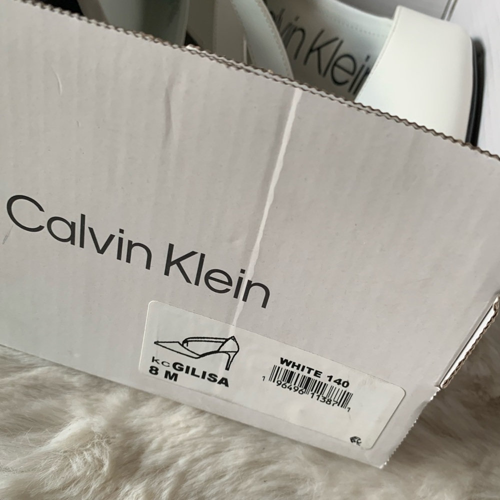 Calvin Klein White Stiletto Heel Pumps, Size 8.5, NEW - Picture 2 of 7